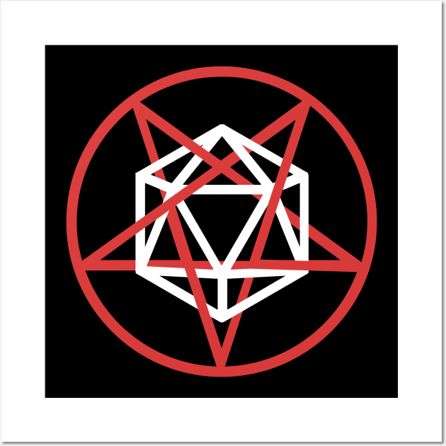 Satanic d20 Pentagram | Roleplaying Game Design Wall Art by MeatMan